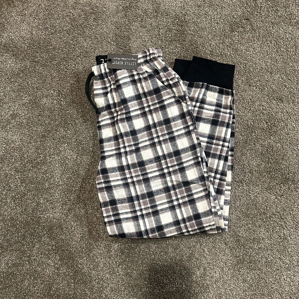 Little Bipsy Plaid Sweatpants - Black and White